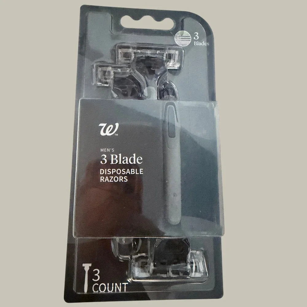 Walgreens Men's 3 Blade Disposable Razors 3 Count 4 Pack Lot 12 Total Razors